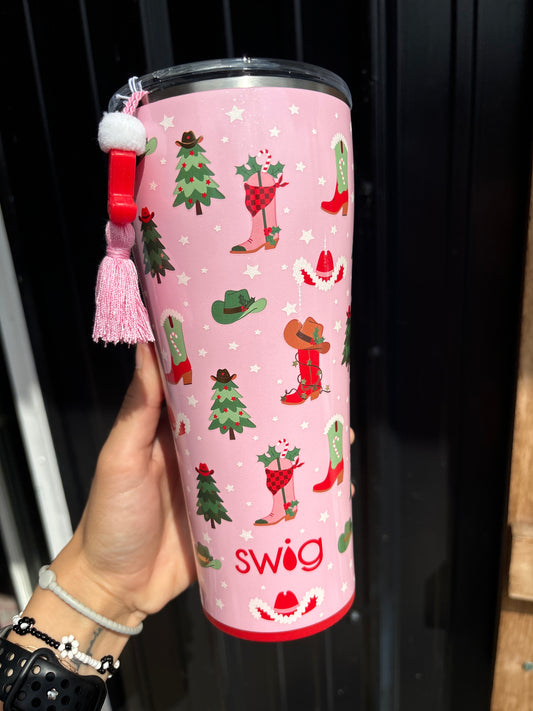 32oz Swig Howdy Holidays