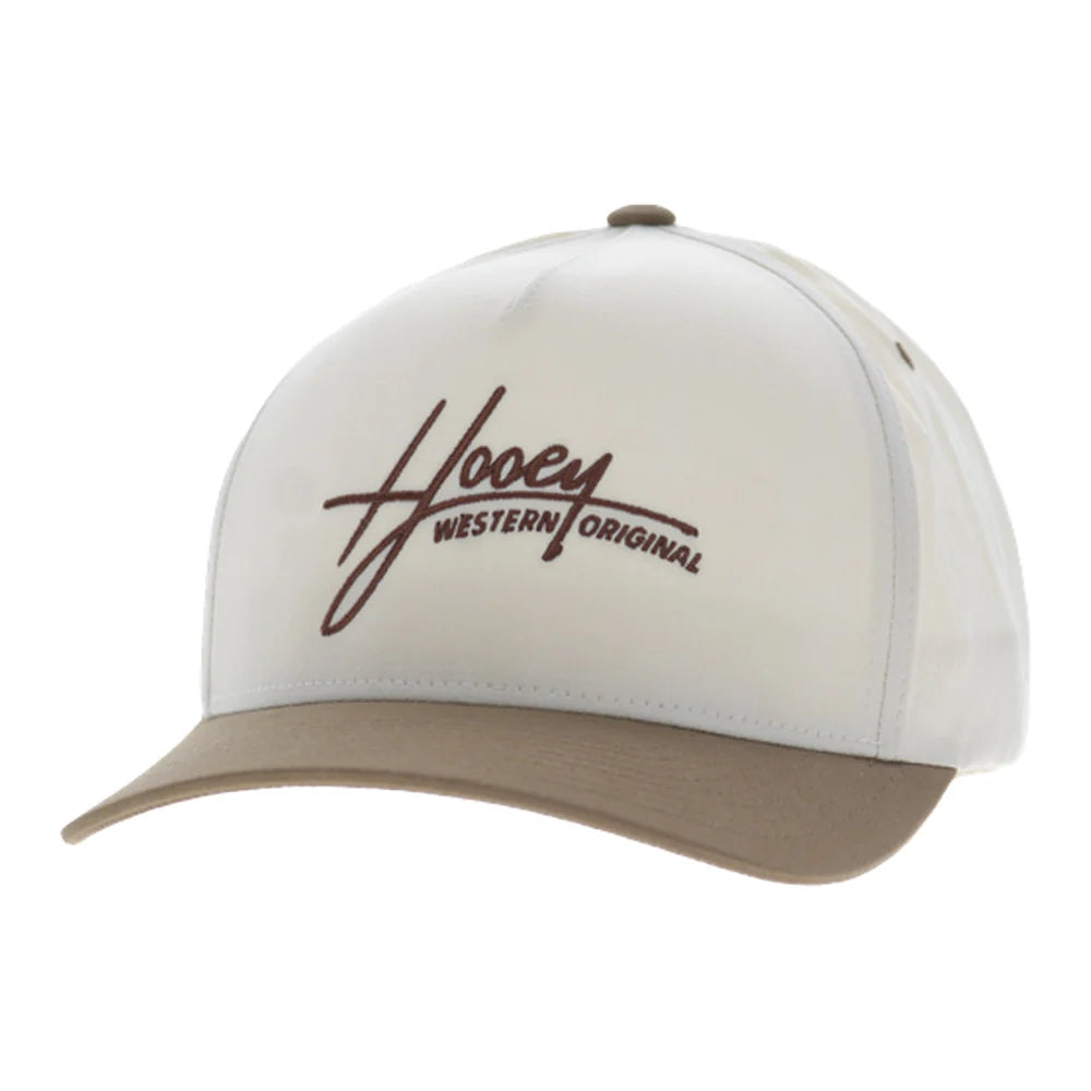 Hooey Men’s Hat - Mark Out Cream with Brown Embroidery