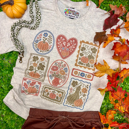 Pumpkin Harvest Postcards Tee