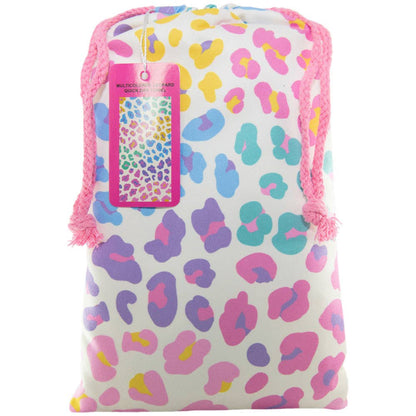 Multicolored Leopard Quick Dry Beach Towel: Rainbow