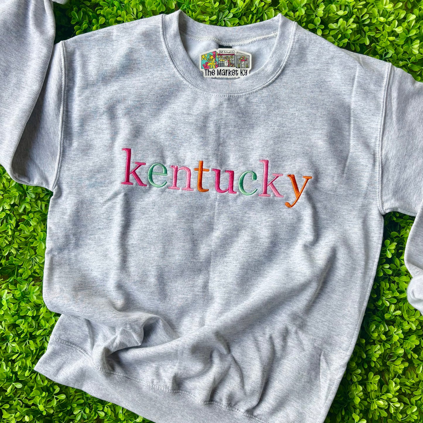 Kentucky Embroidered Sweatshirt- Ash Grey