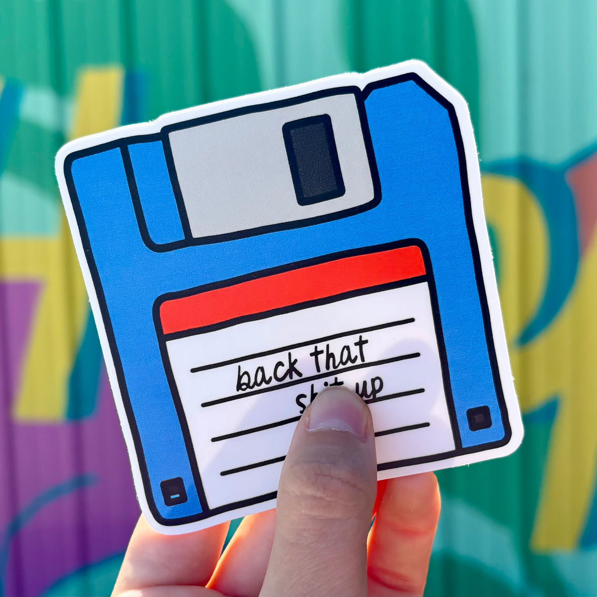 Back That Up Floppy Disk Sticker