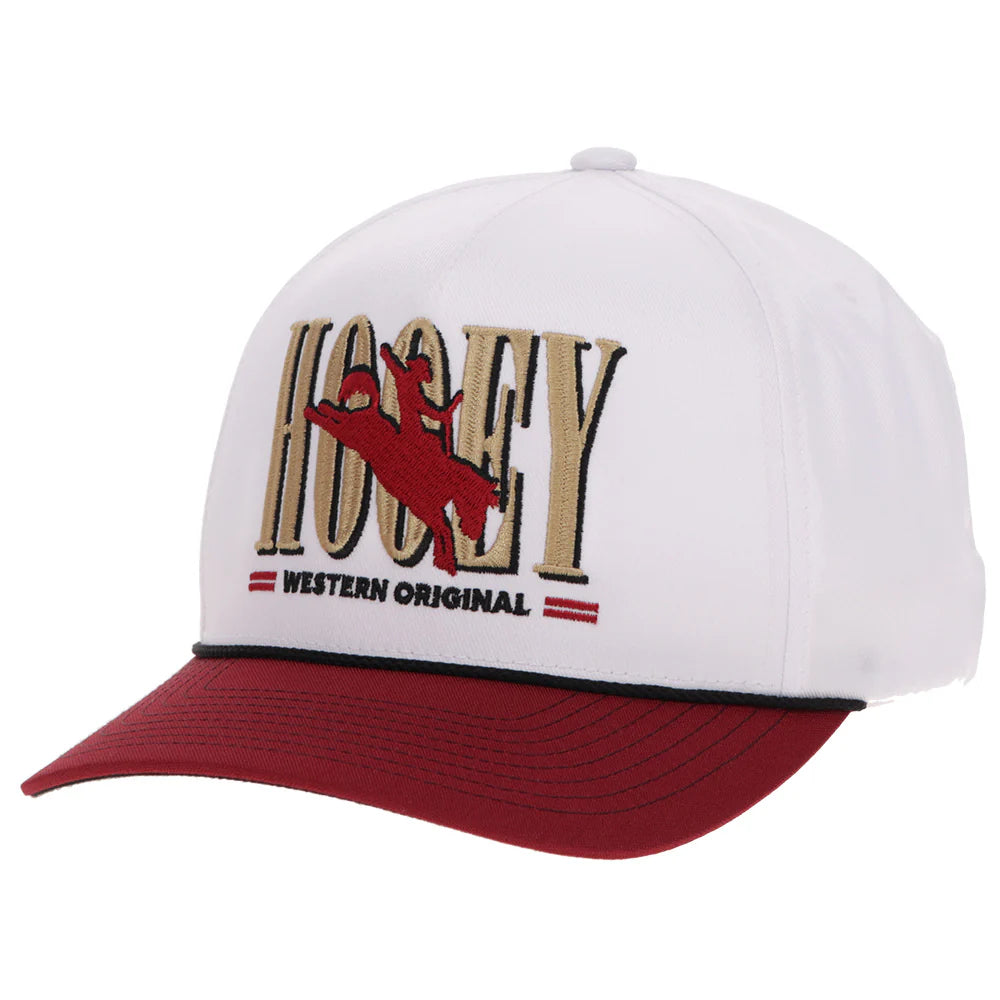Hooey Men’s Wild Ride Hat - White with Red/Gold/Black Embroidery