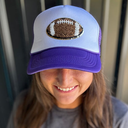 Football Chenille Patch Trucker Hat (Options)