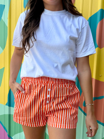 Comfy Striped Boxer Shorts: Orange