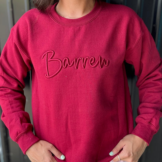 Barren Puff Embroidered Sweatshirt Youth & Adult