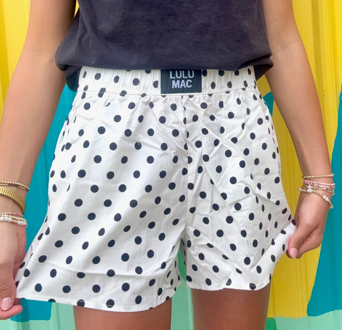 LuluMac White/Black Polka Dot Short