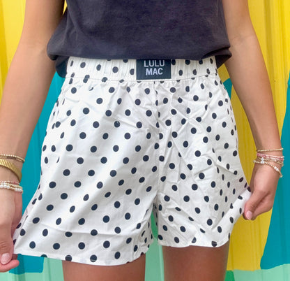 LuluMac White/Black Polka Dot Short