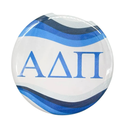 Sorority Button - Retro Wave Design: 3" Round / Alpha Omicron Pi