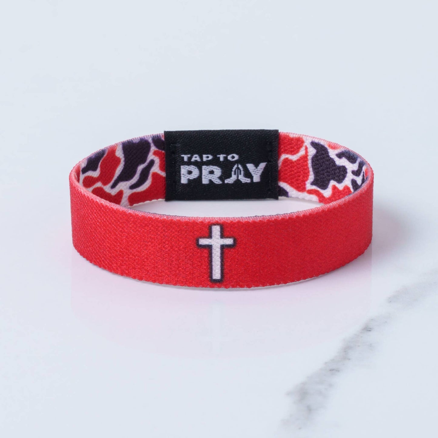Tap To Pray™ Wristbands - Team Camo - Red & Black: Large