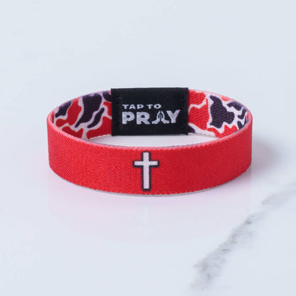 Tap To Pray™ Wristbands - Team Camo - Red & Black: Large