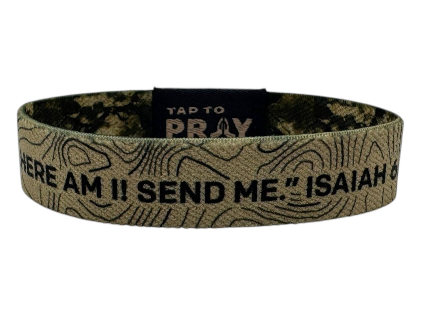 Tap To Pray™ Wristbands - Valor Camo & Isaiah 6:8: Medium