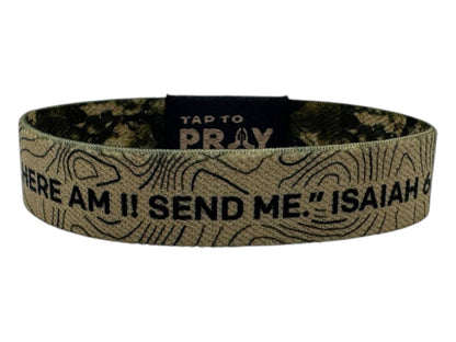 Tap To Pray™ Wristbands - Valor Camo & Isaiah 6:8: Medium