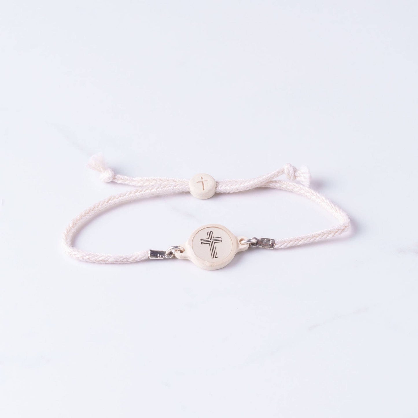 Tap To Pray™ - Survivor Series Handmade Bracelets: 14K Gold-Plated + Vanilla Cross