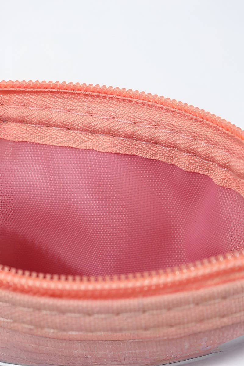 Polka Dot Cosmetic Clutch: Light Pink