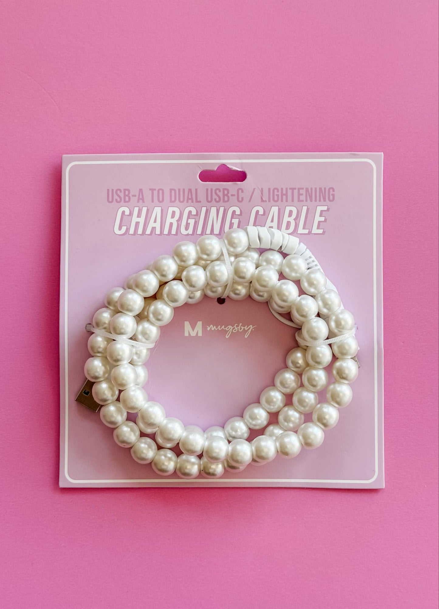 Dual Lightening Charging Cable Phone Chargers, USB: Pink
