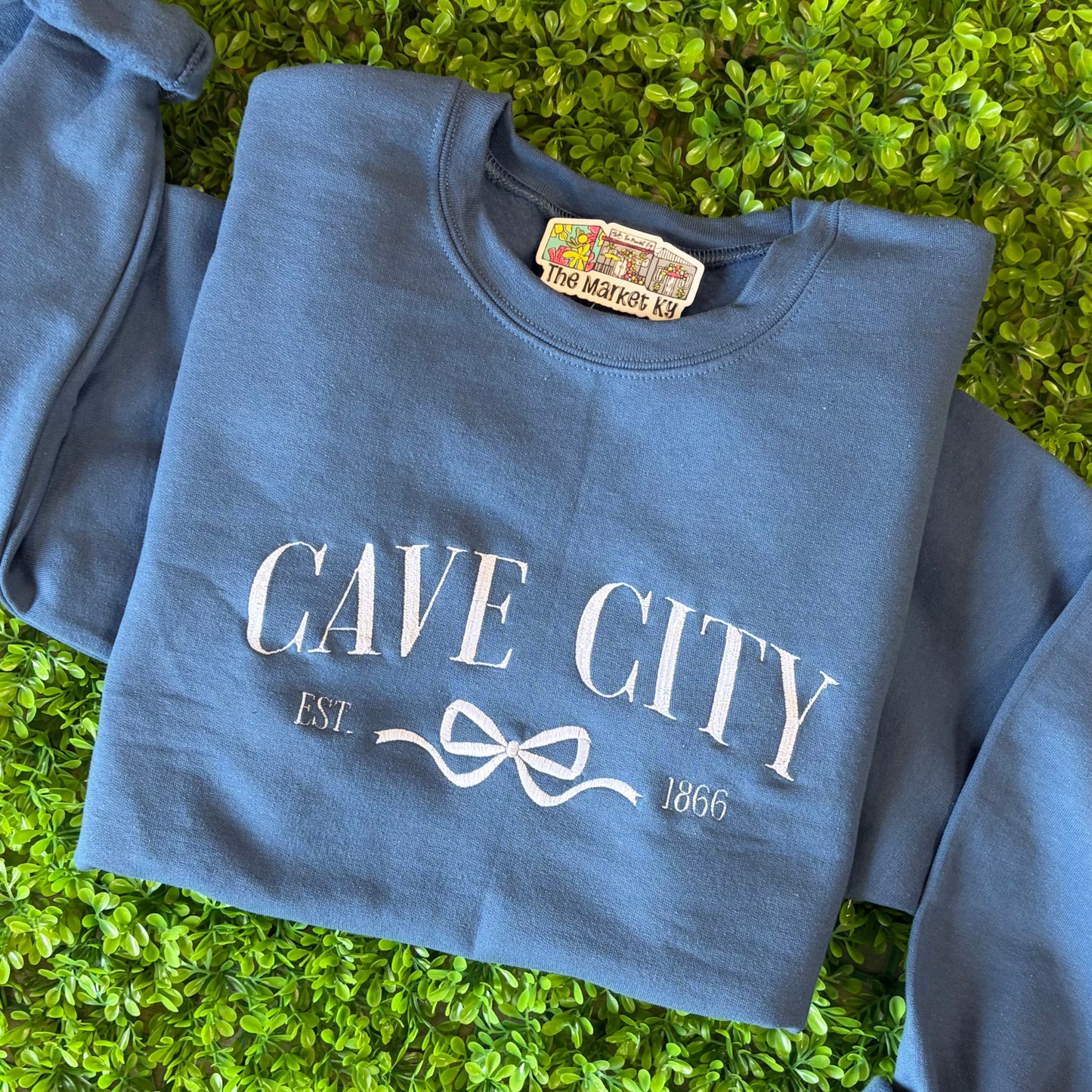 Cave City Embroidered Bow Crewneck