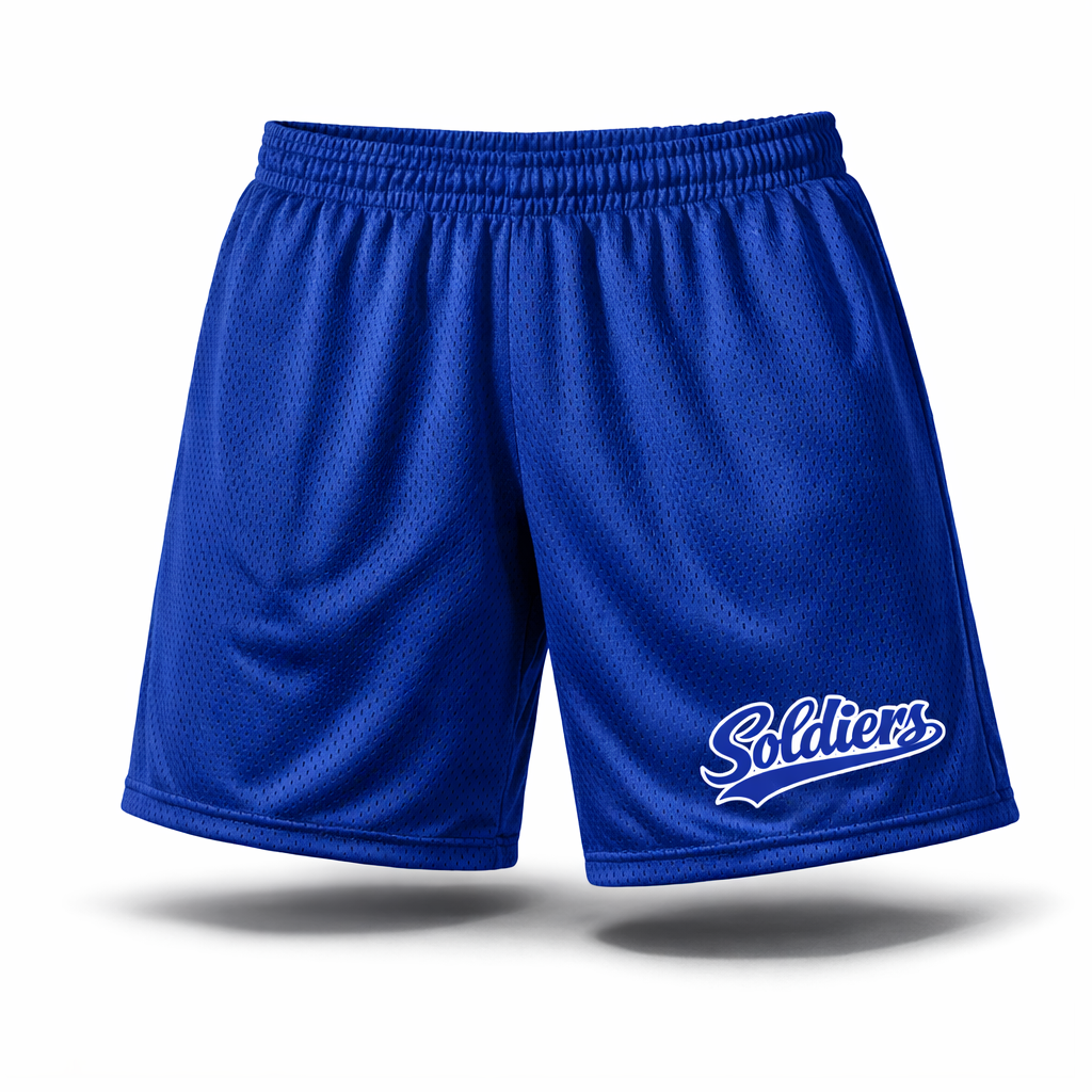 Soldiers Varsity Script Mesh Shorts - Royal/Royal