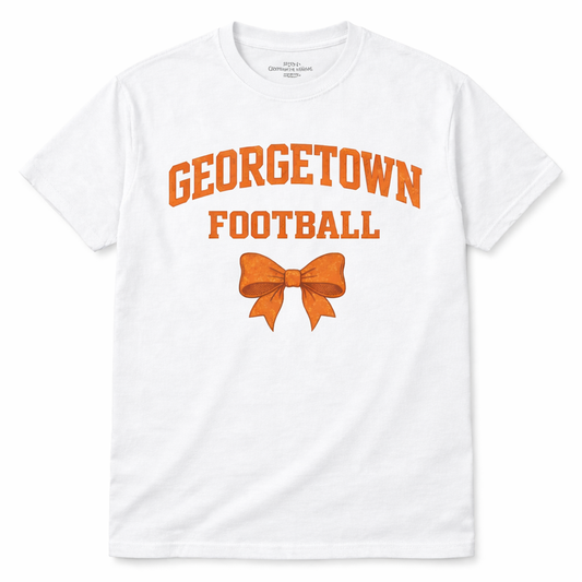 Tigers Football Bow Tee or Sweatshirt - White