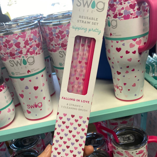 Swig Reusable Straw Set Falling In Love
