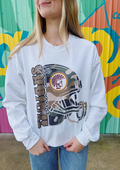 Camo Trojans Football Crewneck