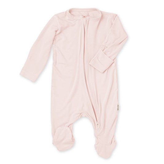 Baby Footie 2-Way Zipper – Bamboo Lounge Wear Blush: 0-3M