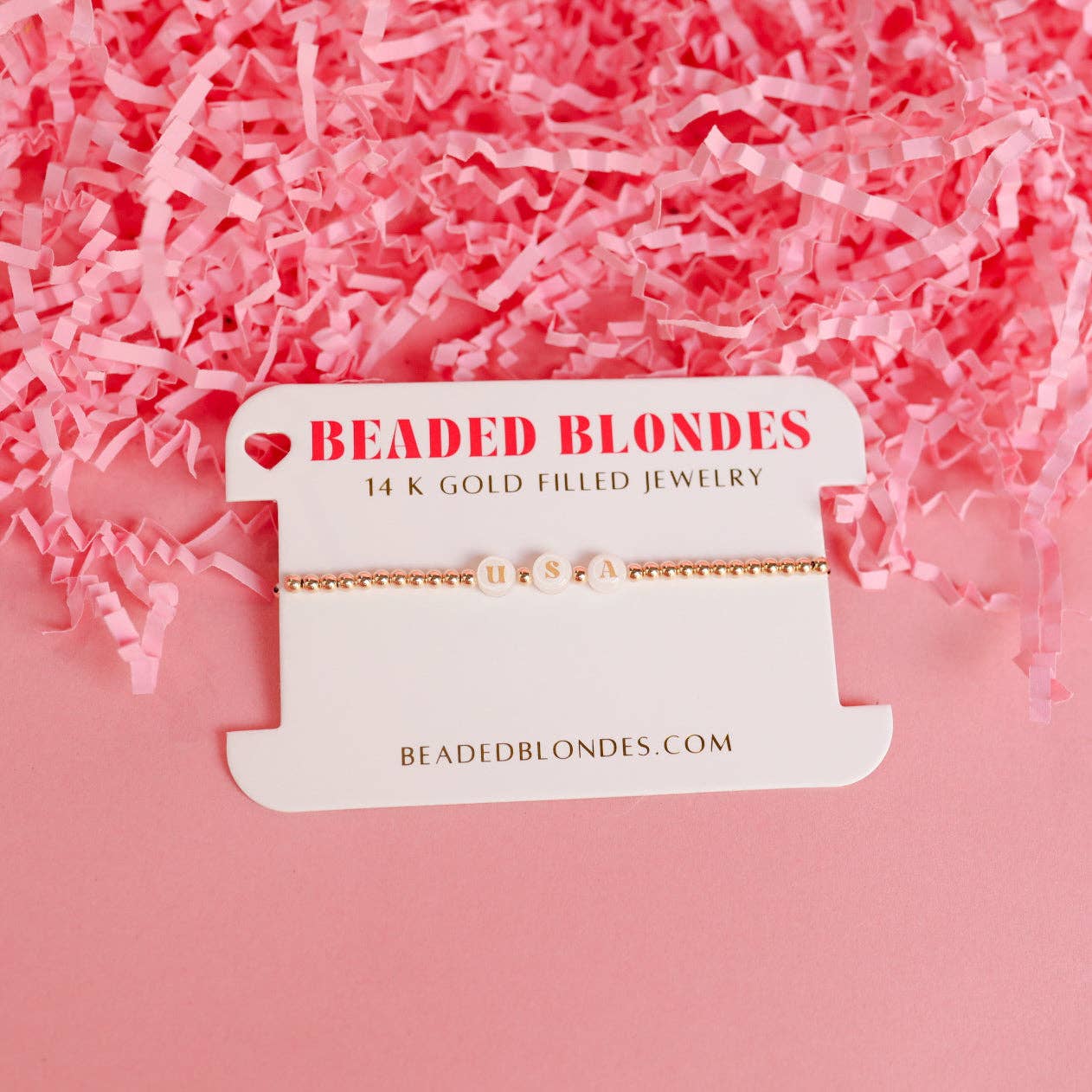 Red White & Blues Sprinkle Bracelet: Standard 6.75 inch