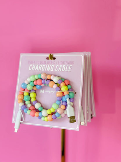 Dual Lightening Charging Cable Phone Chargers, USB: Pink