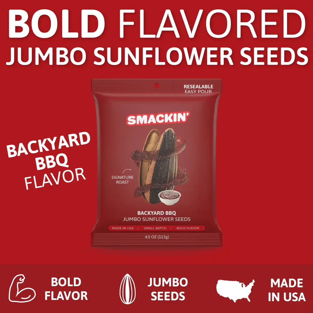 SMACKIN' Backyard BBQ Sunflower Seeds (4oz)