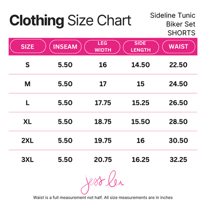 Sideline Tunic Biker Set- Red: Red / Small