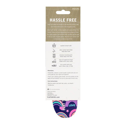 Rainbow Explosion FLAT SOCKS Kids: 8 Toddler to 4 Kid's