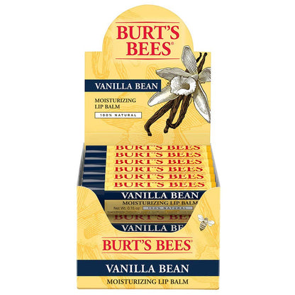 Vanilla Bean Lip Balm Display With Beeswax, 12 Count