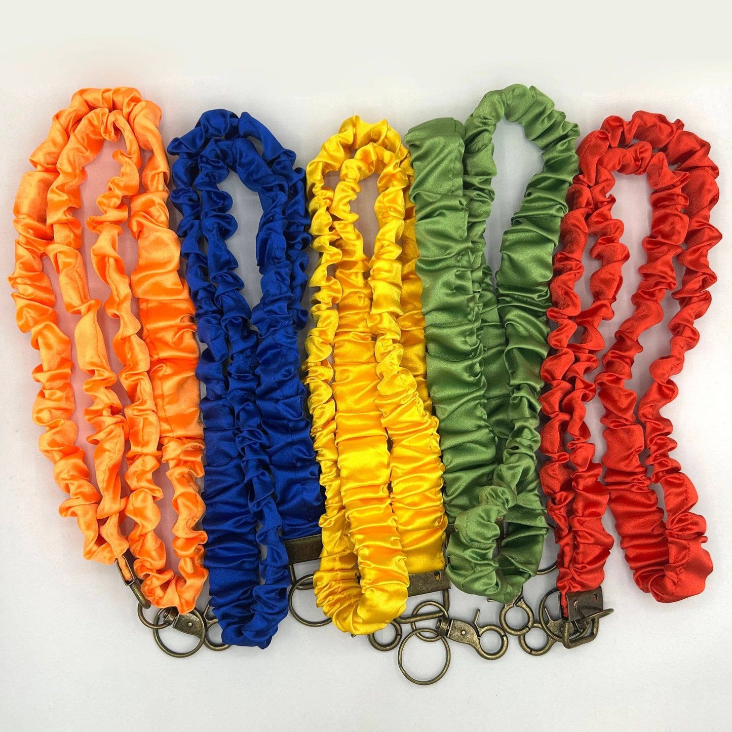 Soft Fabric Crinkle Lanyard: Yellow