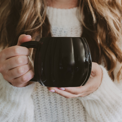 Black Pumpkin Coffee Mug - Fall Decor & Gifts