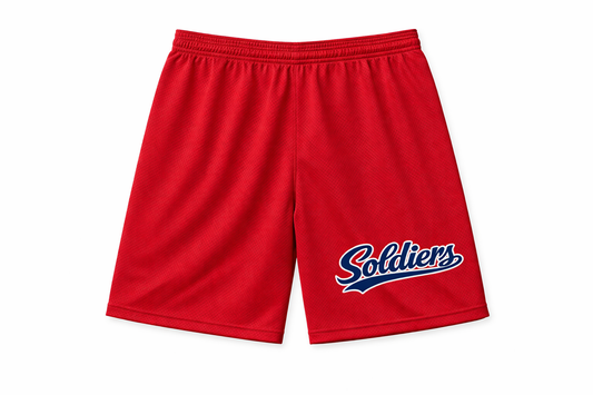 Soldiers Varsity Script Mesh Shorts - Red/Navy