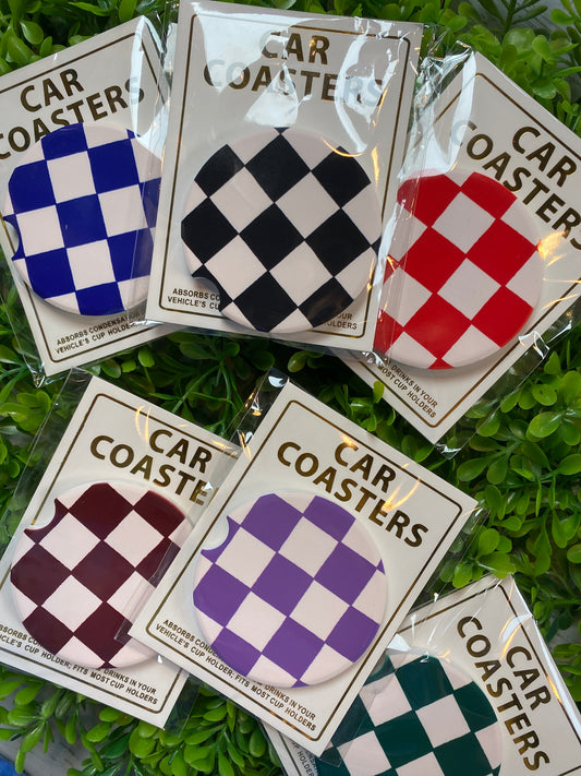 Checkered Car Coasters (Options)