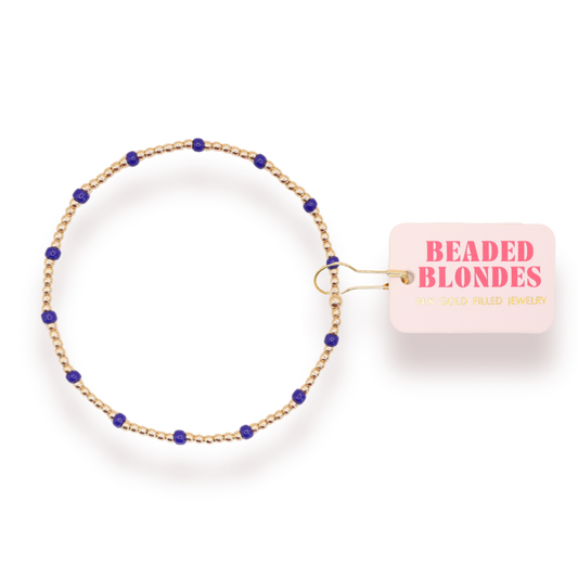 Cobalt Blue Dainty Poppi Bracelet: Gold / Standard 6.75 inch