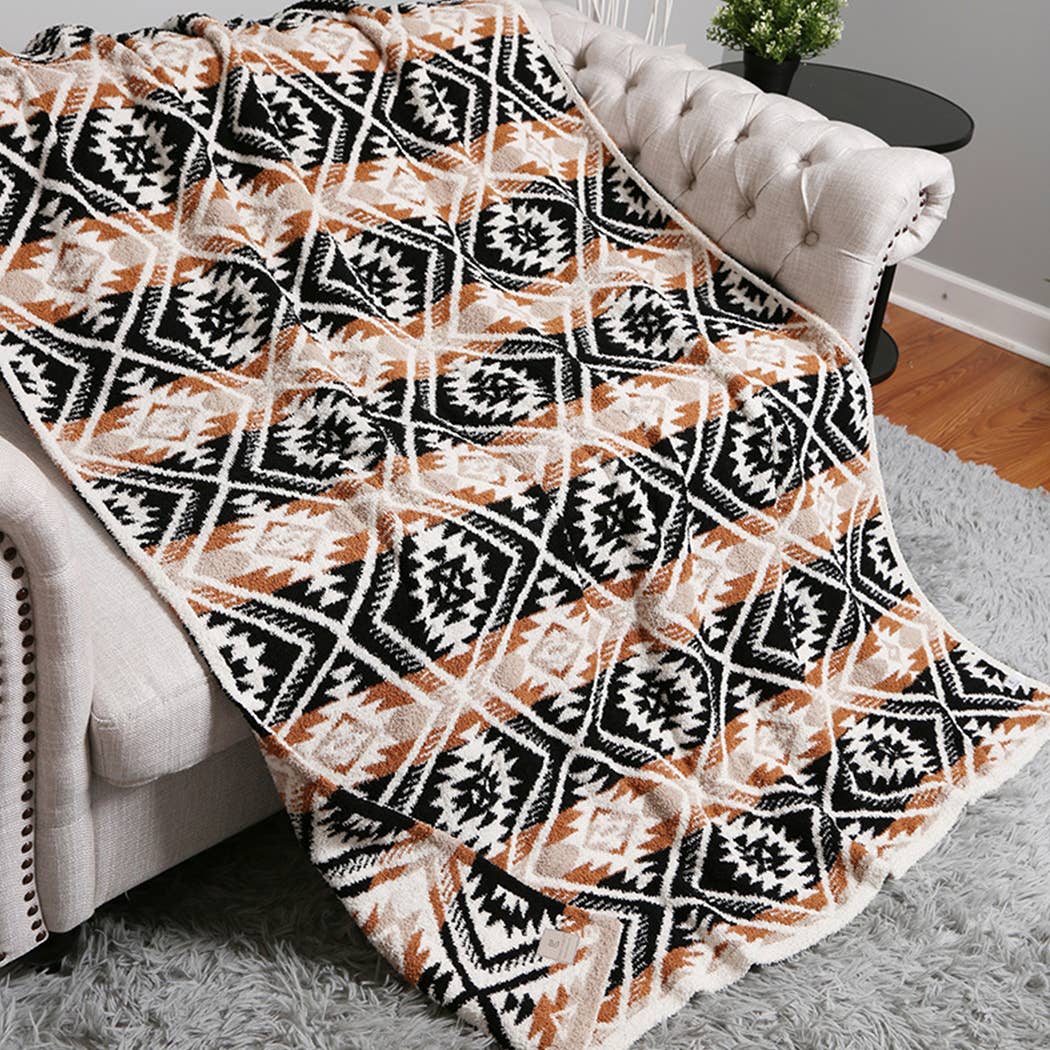 Tribal Pattern Cozy Soft Throw Blanket : 02 / ONE SIZE
