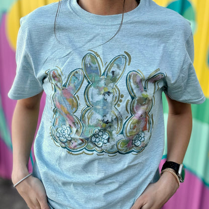 Three Watercolor Bunnies Tee