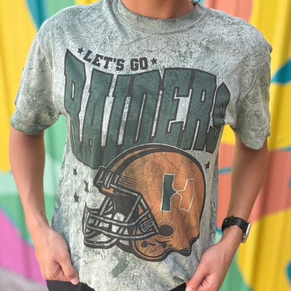 Let’s Go Raiders Football Acid Wash Comfort Color Tee