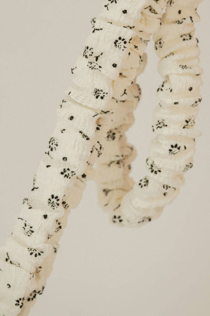 White & Black Flower Lanyard