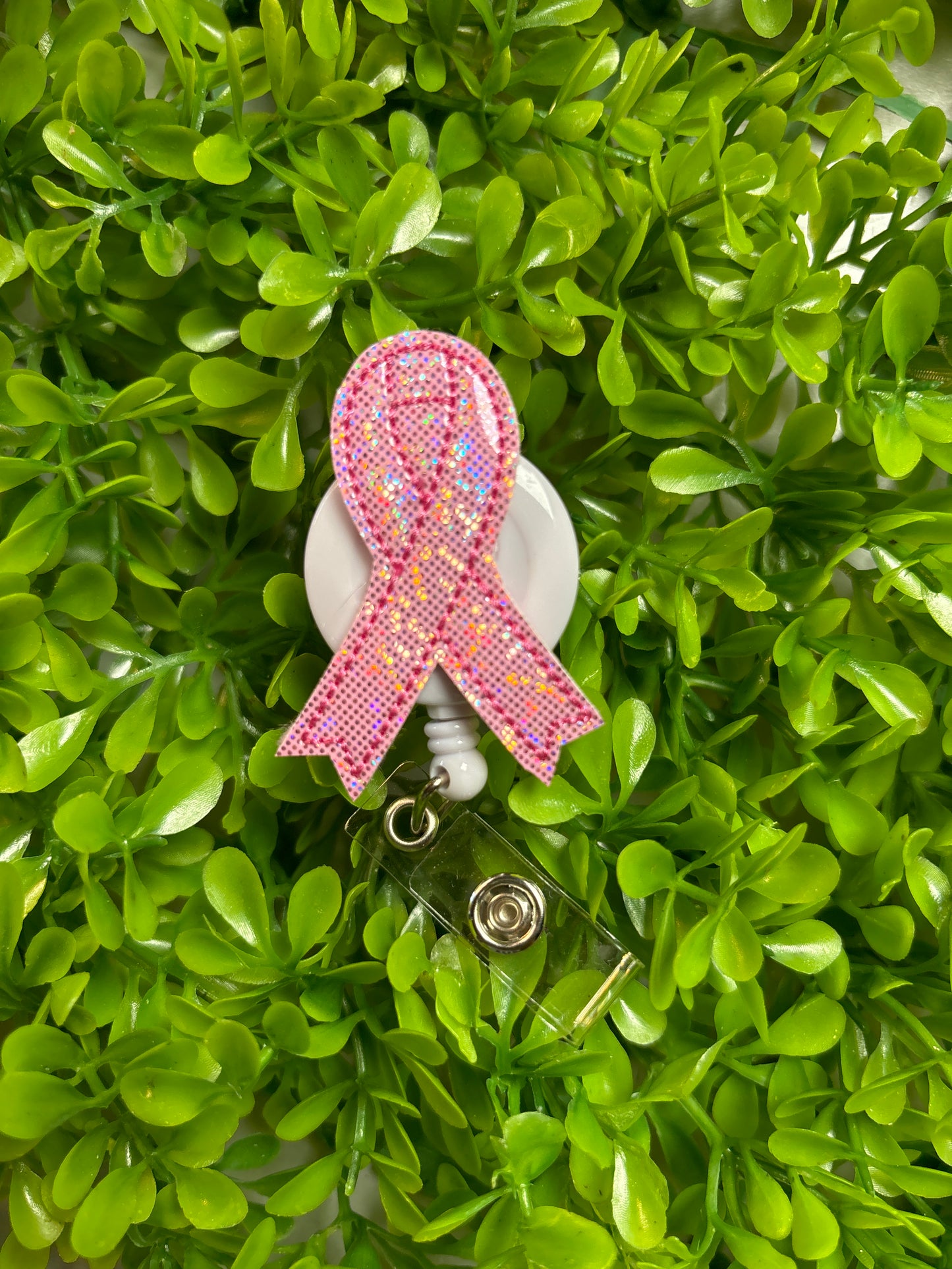 Breast Cancer Ribbon Badge Reel