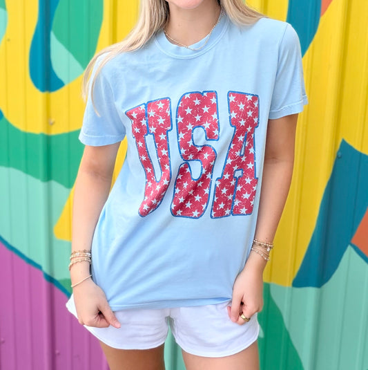 USA Star Pattern Comfort Colors Tee