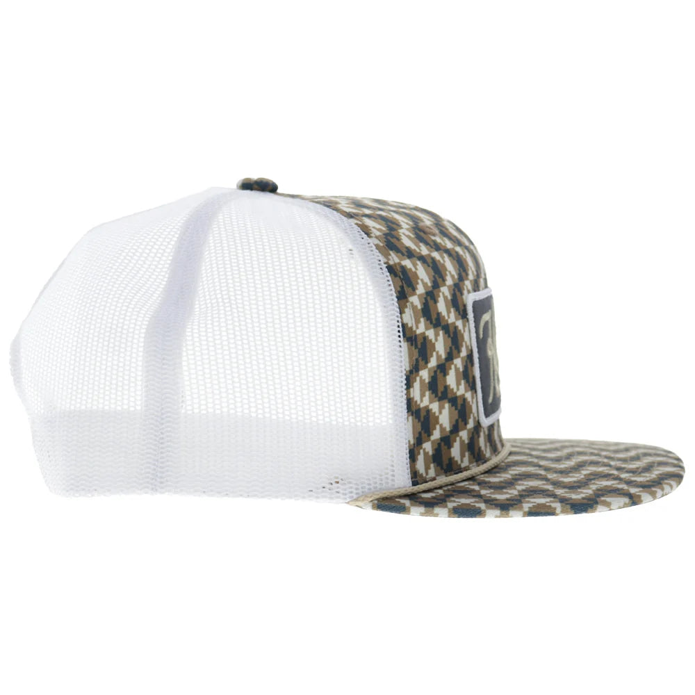 Hooey Lakota Trucker Snapback Hat - Tan/White