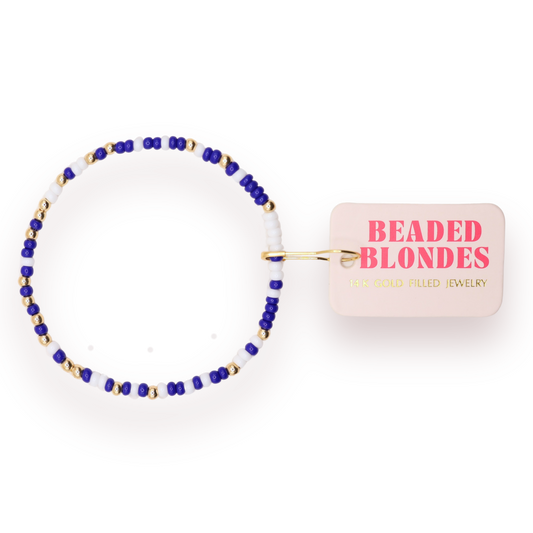 Cobalt and White Sprinkle Bracelet (Kids Size)