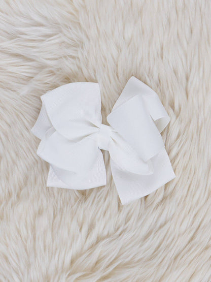 Double Layer Bow 5 Inch -White
