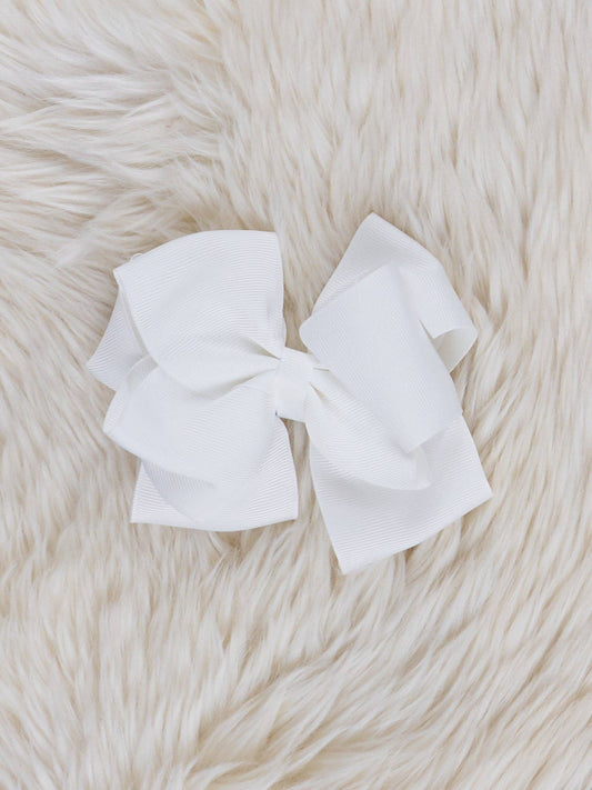 Double Layer Bow 5 Inch -White