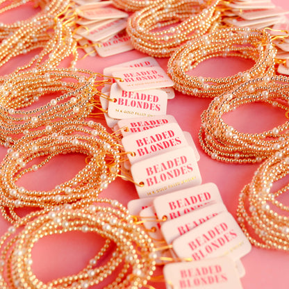 Madi Beaded Bracelet in Gold: Standard 6.75 inch