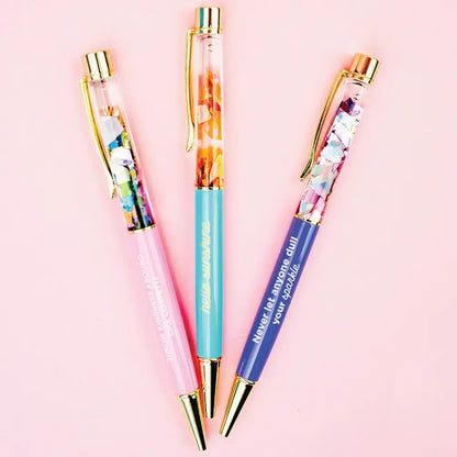 Pen - "Love You..." - Red w/ Red + Pink Confetti