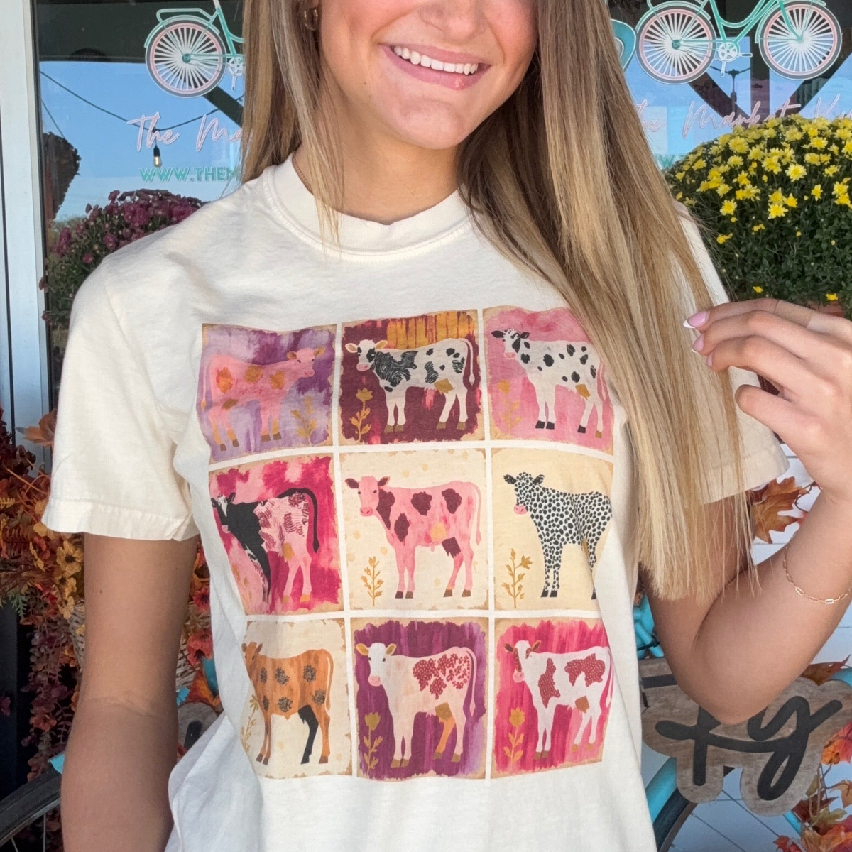 Colorful Cows Collage Comfort Colors Tee